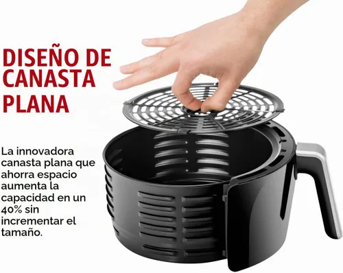 Vista 3 de Chefman Horno digital con pantalla táctil de 3.5 cuartos de galón con cesta plana que ahorra espacio, freidora de aire saludable sin aceite