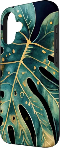 Vista 2 de Funda para iPhone 16 Philodendron Monstera Leaf Floral Boho Follaje Flower Plant Case