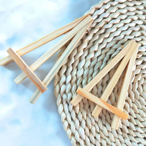 Vista 4 de Paquete de 10 mini caballetes de exhibición de madera, soporte de exhibición de mesa, caballete de artista, trípode de madera natural para mostrar