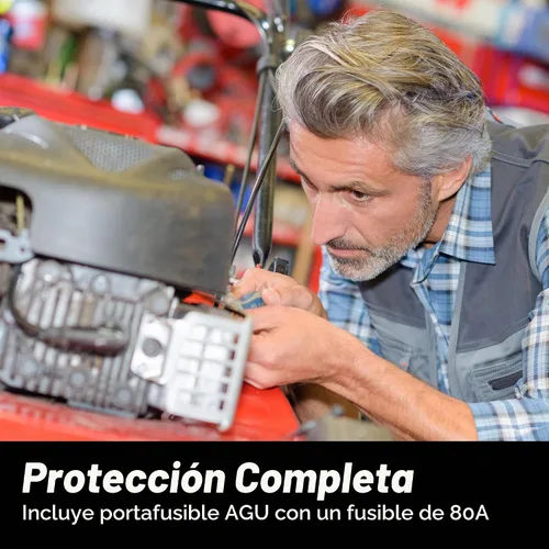Vista 4 de InstallGear Cable de alimentación de calibre 8 (1 pie) con portafusibles de 100 amperios AGU - 99.9% cobre libre de oxígeno