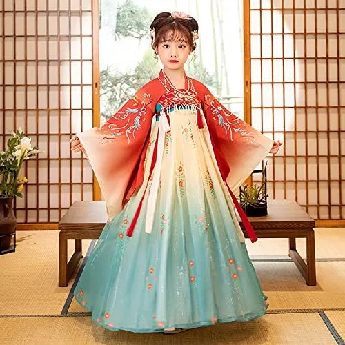 Vista 6 de AINIFU China Angel Hanfu - Vestidos de princesa de hadas para niñas de 4 a 16 años