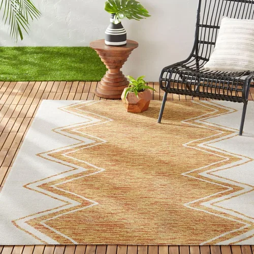 Vista 10 de Home Dynamix Nicole Miller New York Patio Sofia Leon alfombra de área para interiores y exteriores, negro/marfil, rectangular de 7 pies 9 pulgadas x