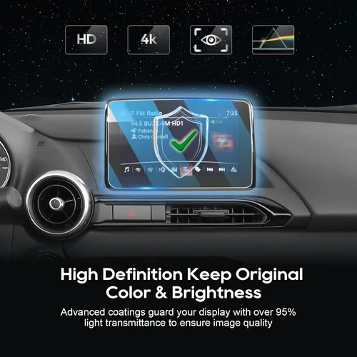 Vista 5 de LFOTPP Protector de pantalla de navegación de 7 pulgadas para F i a t 124 Spider(2017-2020), Mazda MX-5 Miata (2016-2023), Mazda CX-3 (2016-2021)