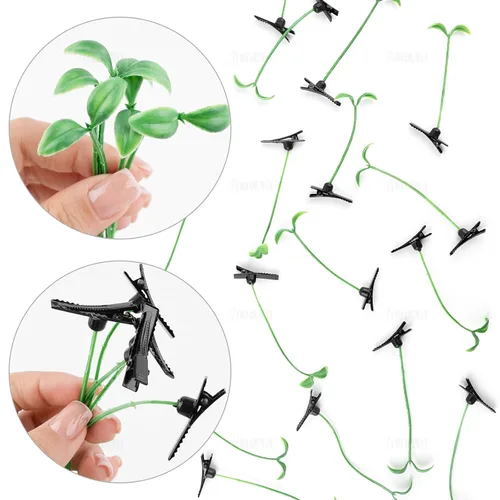 Vista 6 de AUEAR, Paquete de 20 pinzas para el pelo de brotes de frijoles de plantas, horquilla de guisante, accesorios para la cabeza para mujeres y niñas