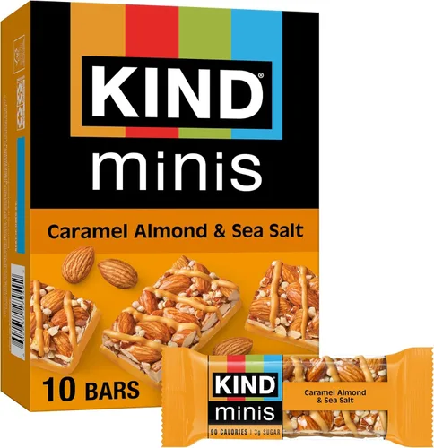 Vista 6 de KIND Minis, almendras y sal marina de caramelo, 0.7 onzas (paquete de 10)