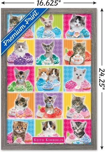 Vista 3 de Trends International Keith Kimberlin - Kitten - Cupcake Wall Poster, 14.725" x 22.375", Barnwood Framed Version