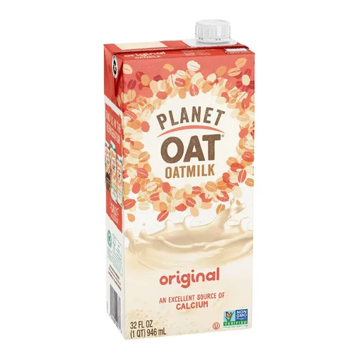 Vista 4 de Planet Oat - Leche de avena sin lactosa ni lácteos, sin OGM, original, 32 onzas líquidas (paquete de 6)