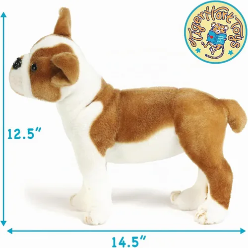 Vista 4 de TigerHart Bobby The Boston Terrier Boxer - Peluche de animal de peluche de perro grande de 14.5 pulgadas