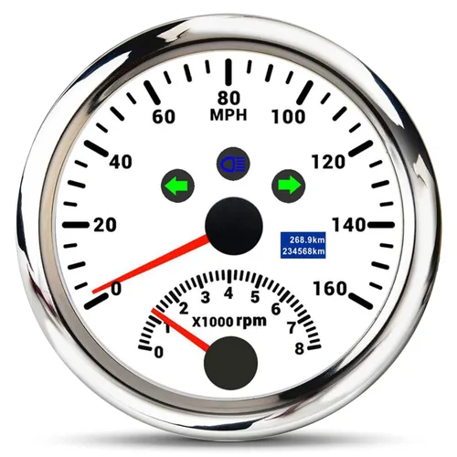 Vista 8 de ARTILAURA Velocímetro GPS 0-193 km/h con tacómetro 8000 RPM, medidor de 85 mm (3-3/8"), velocímetro GPS para barco con antena para automóvil, marino