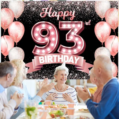 Vista 68 de Cartel de feliz cumpleaños décimo oro rosa, telón de fondo, saludos a 10 años, globos de confeti, decoración temática para niñas de 10 años
