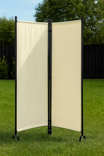 Vista 7 de Proman Products - Divisor de sección Galaxy II, divisor de habitación de tela repelente al agua con marco de metal recubierto de polvo negro