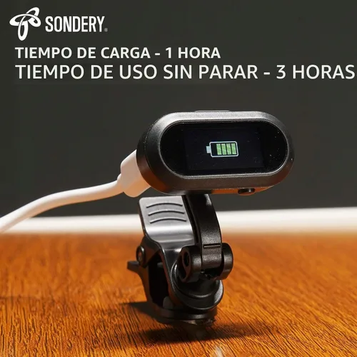 Vista 6 de Sondery afinador de guitarra y ukelele con clip recargable, pantalla TFT simple de fácil lectura, afinación extremadamente rápida y precisa
