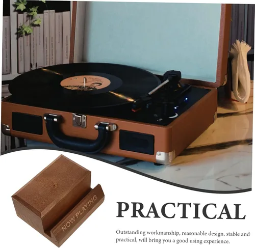 Vista 5 de IMIKEYA Natural Wood Vinyl Record Crate Display Stand for Books Magazines Wooden for Home Office