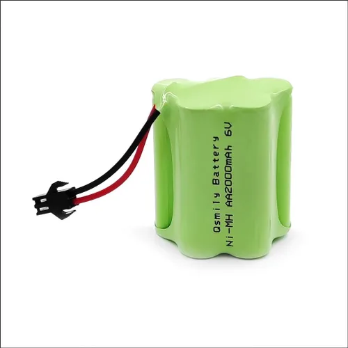 Vista 5 de Qsmily® Paquete de baterías de 6 V, batería recargable Ni-MH AA de 2000 mAh con conector SM y cable de cargador USB, adecuada para luz solar al aire