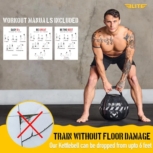 Vista 3 de Saco de arena con pesa rusa - Bolsa de pesas de arena de servicio pesado para entrenamiento cruzado, entrenamiento de fuerza, ejercicio, fitness