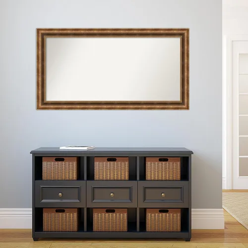 Vista 867 de Amanti Art Espejo de pared personalizado no biselado (25 x 25 pulgadas), marco de bronce acentuado, varios tamaños personalizados, espejo de baño