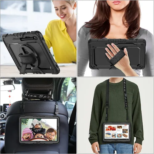 Vista 5 de SEYMAC stock Funda para Samsung Galaxy Tab S7 FE / S8 Plus 5G Funda de 12.4 pulgadas con protector de pantalla portalápices