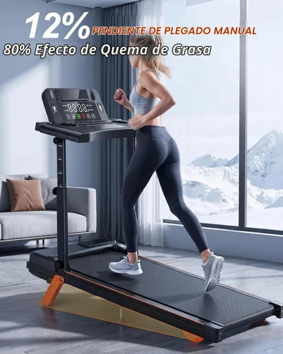 Vista 3 de Almohadilla multifuncional de inclinación del 12% con barra de mango ajustable en altura y escritorio extraíble integrado, caminadora pequeña de 8.0