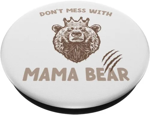 Vista 2 de Funny Mama Bear Shirt Don't Mess With Mama Bear Día de la Madre PopSockets intercambiables PopGrip
