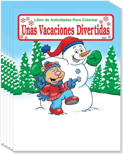 Vista 11 de ZOCO - Diversión navideña (versión en español) - Libros para colorear personalizados (paquete de 25 unidades, con crayones) - Unas Vacaciones