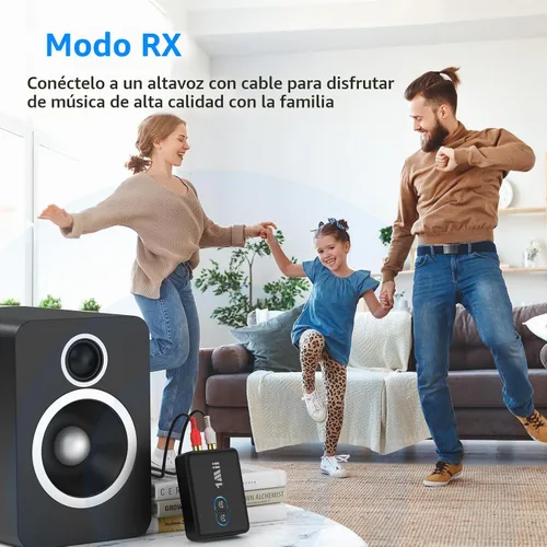 Vista 4 de 1Mii Adaptador RCA Bluetooth 5.3 para TV, Transmisor Receptor Bluetooth de 3.5mm AUX para 2 AirPods o Auriculares, Estéreo para el Hogar, Altavoces
