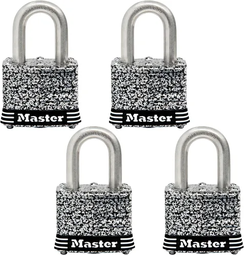 Vista 8 de Master Lock 3SST Candado de acero inoxidable para exteriores con llave, paquete de 2 llaves iguales