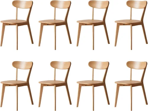 Vista 13 de Sillas de comedor 100% de madera maciza de roble - Sillas de cocina, silla de estudio de diseño moderno clásico para una vida elevada (Negro-1)