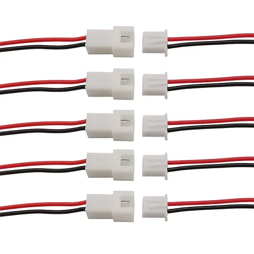 Vista 11 de 40pcs 0.049 in 2Pin macho hembra conectores cables 3.937 in 20 pairs red-black miniature connecting wires, reliable plug for small electronic