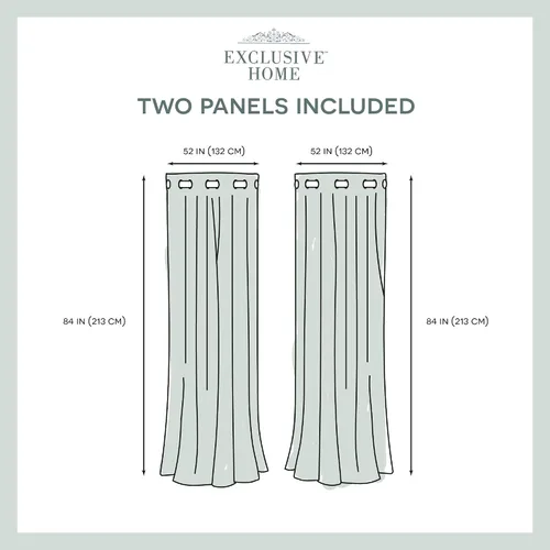 Vista 6 de Exclusive Home Curtains - Par de paneles de cortinas, modelo Academy, con ojales para bloqueo total de luz Blanco