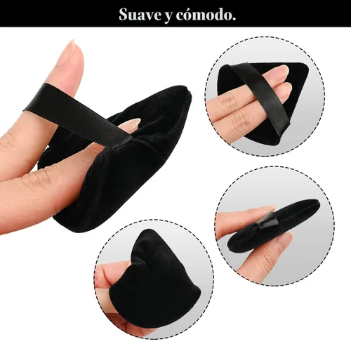 Vista 4 de 8 piezas de esponjas triangulares para polvo de maquillaje, hechas de terciopelo súper suave, diseñadas para contornear, ojos y esquinas, contenedor