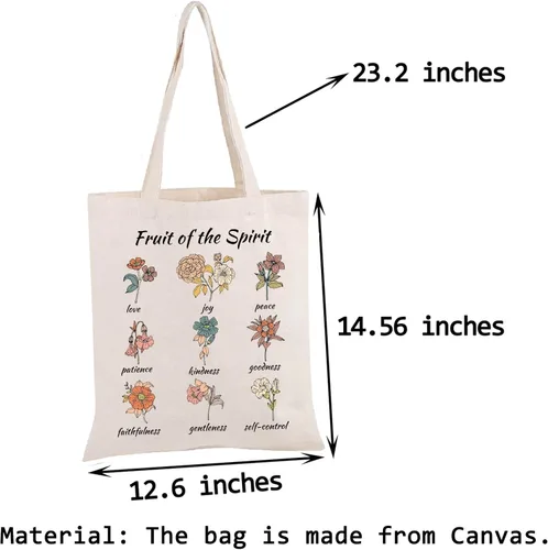 Vista 4 de PWHAOO Bolsa de mano con versículo bíblico Fruit of the Spirit, bolsa de mano de Jesús, regalo inspirador cristiano, regalo de oración y fe, Bolso