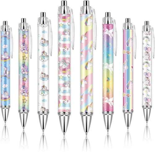 Vista 20 de Ireer 8 bolígrafos de bola para mujeres 1.00 mm de tinta negra lindos y elegantes, bolígrafos de punta fina de escritura suave para estudiantes