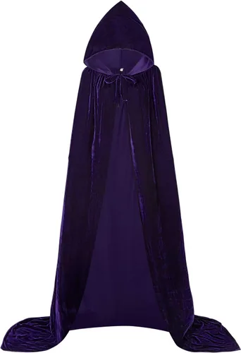Vista 3 de ALIZIWAY Capa con capucha de terciopelo de lujo con capucha para adultos, Halloween, Navidad