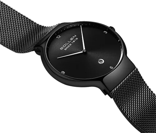 Vista 3 de SOLLEN Relojes para hombre, reloj casual y de lujo para hombre, reloj de pulsera impermeable para hombre, regalo para hombre con exquisita caja