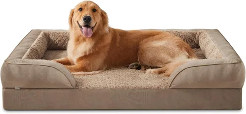 Vista 13 de INVENHO Sofá ortopédico de espuma para perros medianos con funda extraíble lavable, forro impermeable y parte inferior antideslizante