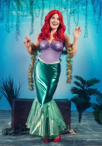 Vista 4 de Disfraz de sirena Ariel Deluxe para mujer, Verde