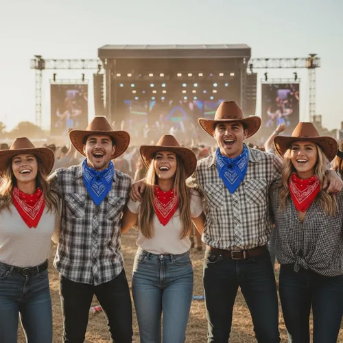 Vista 2 de SATINIOR Paquete de 12 pañuelos de vaquero del oeste y bandana, para fiestas, de fieltro sintético occidental, para mujeres y hombres, accesorios