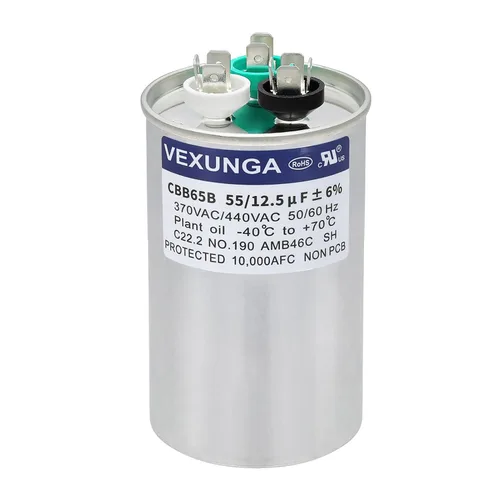 Vista 43 de VEXUNGA Capacitor Dual de Arranque Redondo A/C de 50/5 uF 50+5 MFD 370VAC o 440VAC CBB65 CBB65B Capacitores de Aire Acondicionado para Motor