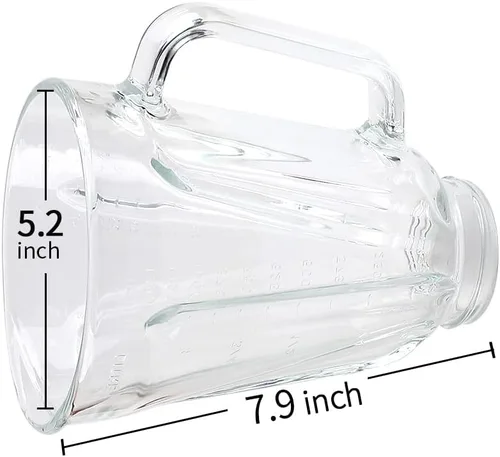 Vista 2 de Piezas de repuesto Tarro de vidrio con tapa, compatible con licuadoras Hamilton Beach (5 tazas)