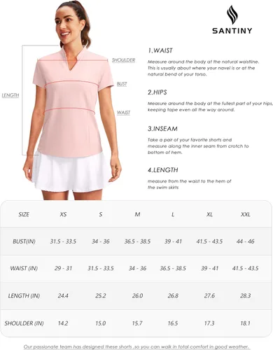 Vista 7 de Obla Polo de golf para mujer, cuello en V, manga corta, sin cuello, de secado rápido, para tenis, correr, camisetas de golf para mujer