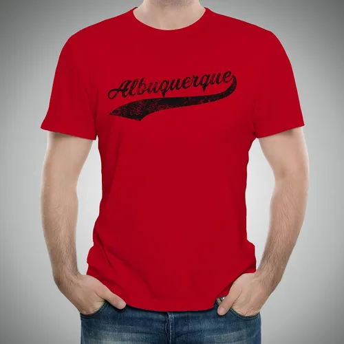 Vista 2 de UGP Campus Apparel - playeras con estampado de equipos de béisbol Albuquerque Rojo