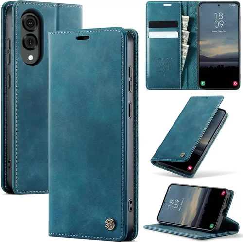 Vista 75 de Funda tipo cartera para Samsung Galaxy Z Fold 7 de piel con tarjetero y función atril, cierre magnético, bloqueo RFID, TPU a prueba de golpes, Negro