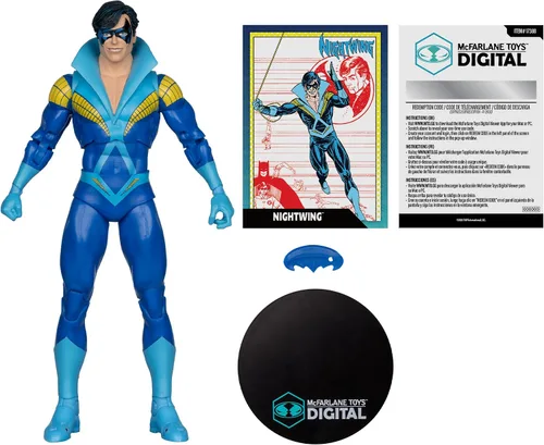 Vista 2 de McFarlane Toys - DC Direct Nightwing (Teen Titans) Figura de acción de 7 pulgadas con coleccionable digital
