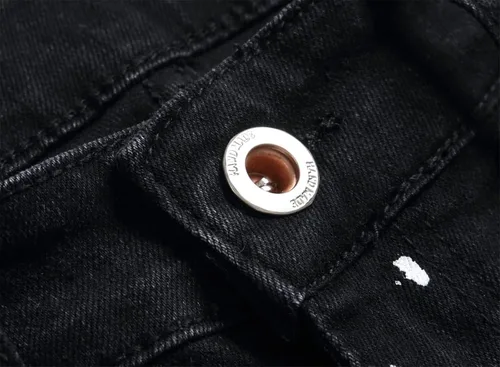 Vista 7 de OIIIO Pantalón Elástico con Parche Rasgado para Hombre de Ajuste Regular