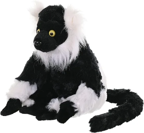 Vista 2 de Wild Republic Black and White Lemur, Cuddlekins Mini, animal de peluche, 8 pulgadas, regalo para niños, juguete de peluche, botellas de agua