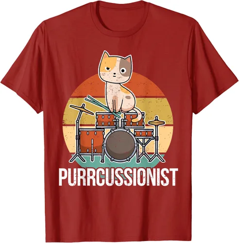 Vista 73 de Funny Percussion Drummer Drumming Drums Saying I Kitten Cat Camiseta, Negro, S
