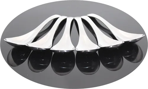Vista 2 de Juego de 6 cucharas de sopa de acero inoxidable de 6 a 6.5 x 1.8 pulgadas con aspecto moderno, excelente forma (6)