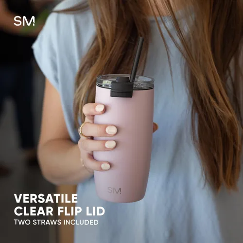 Vista 6 de Simple Modern Taza de café de viaje Tumbler con tapa abatible Reutilizable, aislada, de acero inoxidable, taza de café helado Cold Brew, termo