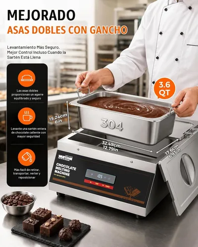 Vista 3 de WantJoin El chocolate que modera la capacidad 18Lbs del tamaño 1/3