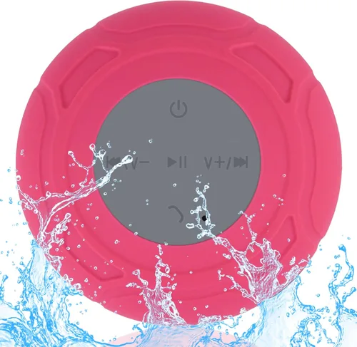 Vista 7 de Altavoz de ducha Bluetooth impermeable portátil inalámbrico resistente al agua altavoz ventosa, micrófono integrado regalos para niños, altavoz